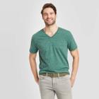 Men's Standard Fit Short Sleeve V-neck Novelty T-shirt - Goodfellow & Co Green S, Men's,