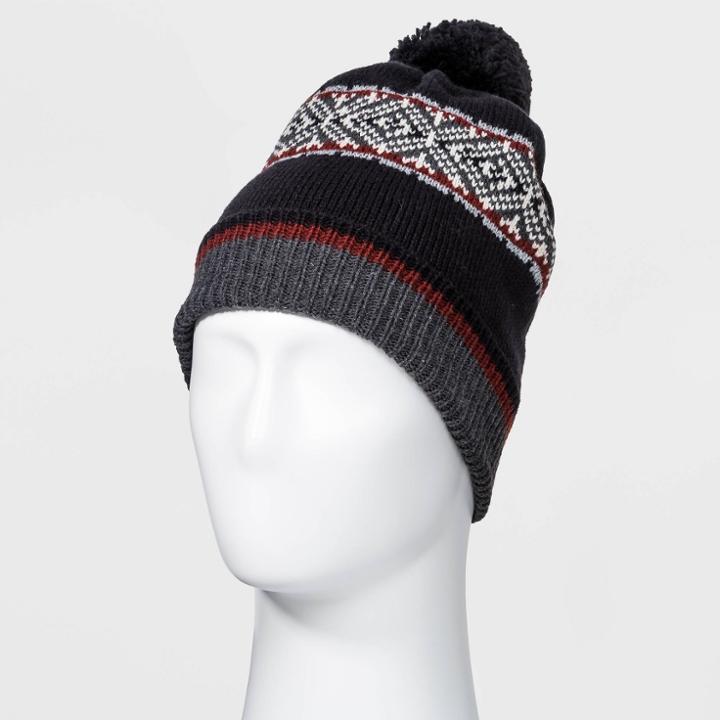 Men's Fleece Lined Beanie - Goodfellow & Co Charcoal Gray