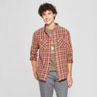 Junk Food Men's Plaid Rock & Roll Flannel Long Sleeve Button-down Shirt - Red