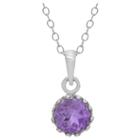5/6 Tcw Tiara Amethyst Crown Pendant In Sterling Silver, Women's, Purple