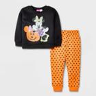 Mickey Mouse & Friends Toddler Girls' Mickey Mouse Polka Top And Bottom Set - Black
