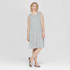 Women's Plus Size Sleeveless Midi Swing Dress - Ava & Viv Gray Heather