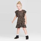Toddler Girls' Ruffle Sleeve Floral Wrap Dress - Art Class Brown 2t, Toddler Girl's