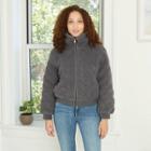 Women's Quilted Sherpa Jacket - Knox Rose Charcoal Gray
