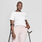Women's Plus Size Short Sleeve Crew Neck T-shirt - Ava & Viv White