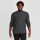 Men's Big & Tall Standard Fit Long Sleeve Textured Crew Neck T-shirt - Goodfellow & Co Gray