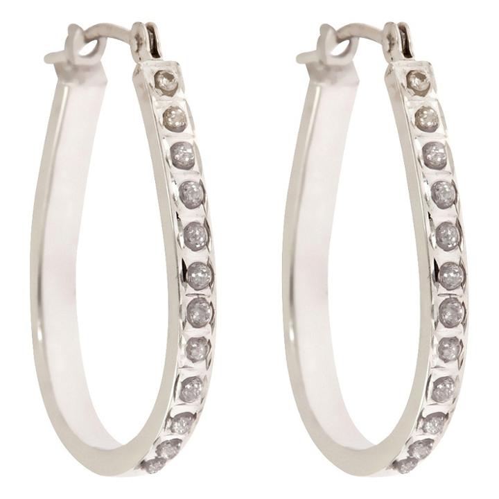 Target Pear Shaped Sterling Silver Earrings With Diamond Accents - White
