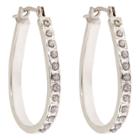 Target Pear Shaped Sterling Silver Earrings With Diamond Accents - White