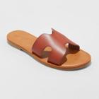 Women's Jenny Wide Width Slide Sandals - Universal Thread Brown 11w,