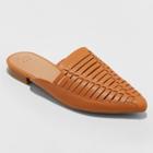 Women's Blair Faux Leather Woven Mules - A New Day Cognac 6, Women's, Red