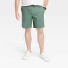 Men's Big & Tall Every Wear 9 Slim Fit Flat Front Chino Shorts - Goodfellow & Co Dark Meadow Green