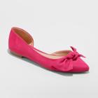 Women's Jayme Wide Width Bow Ballet Flats - A New Day Pink 5.5w,