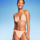 Women's Crochet Triangle Bikini Top - Wild Fable Peach Xxs, Pink