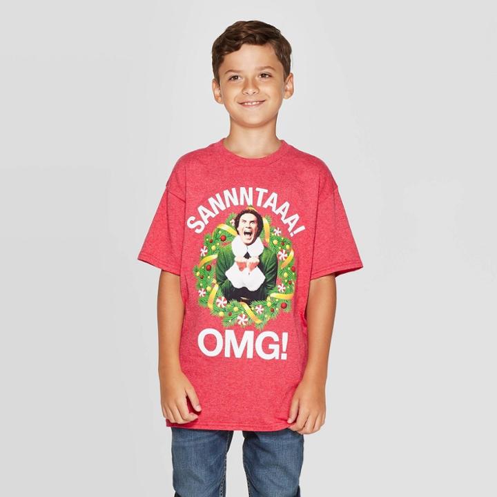 Petiteboys' Elf Sannntaaa Short Sleeve T-shirt - Red