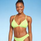 Juniors' Terry Triangle Bikini Top - Xhilaration Lime Green D/dd Cup