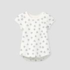 Toddler Girls' Short Sleeve Heart T-shirt - Cat & Jack Cream/navy 12m, Ivory/blue
