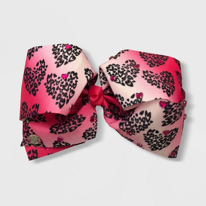 Girls' Jojo Siwa Pink All Over Print Hearts Bow,