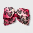 Girls' Jojo Siwa Pink All Over Print Hearts Bow,