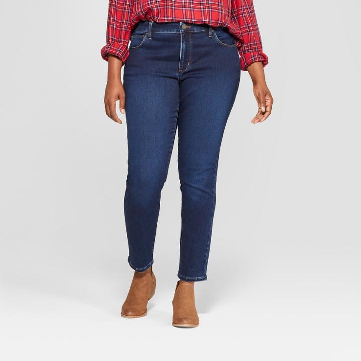 Women's Plus Size Adaptive Skinny Ankle Jeans - Universal Thread Dark Wash