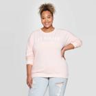 Women's Cat Person Plus Size Long Sleeve Sweatshirt - Zoe+liv (juniors') - Pink 1x, Women's,