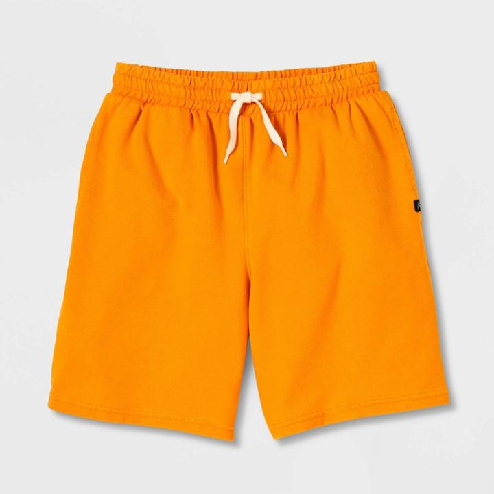 Boys' Mineral Wash Knit Pull-on Shorts - Art Class Orange
