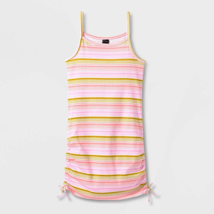 Girls' Side Cinch Tank Dress - Art Class Pink