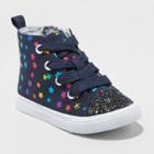 Toddler Girls' Dulce High Top Sneakers With Glitter - Cat & Jack Navy
