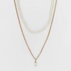 Pearl Pendant Necklace Set 2pc - A New Day Gold