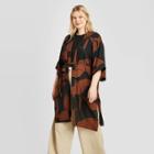 Women's Plus Size Floral Kimono - A New Day Brown One Size, Women's
