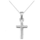 Target Girls' Sterling Silver Small Polished Cross Pendant-15 Plated Chain-yellow