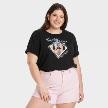 Sister, Sister Women's Sister Sister Plus Size Together Forever Short Sleeve Graphic T-shirt - Black