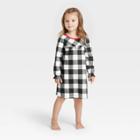 Toddler Holiday Buffalo Check Flannel Matching Family Pajama Nightgown - Wondershop White