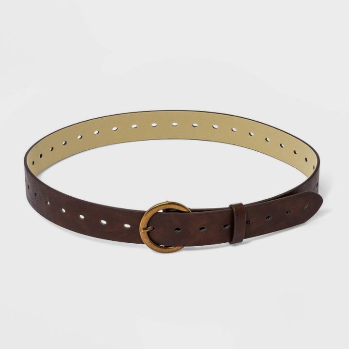 Women's Plus Size Center Bar Belt - Ava & Viv Brown