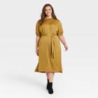 Women's Plus Size Balloon Short Sleeve T-shirt Dress - Who What Wear Brown