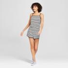 Women's Striped Knit Romper - Mossimo Supply Co. Black S, Black Orange