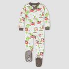 Burt's Bees Baby Baby Boys' 2pc Barnyard Scene Snug Fit Footed Pajama - Charcoal Gray