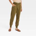 Women's High-rise Fleece Jogger Pants - Universal Thread Dark Green