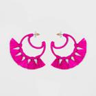 Sugarfix By Baublebar Crescent Moon Tassel Earrings - Pink