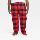 Men's Big & Tall Plaid Flannel Pajama Pants - Goodfellow & Co Red