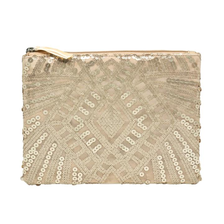 Conair Blush Beaded Bag, Gold, Makeup Bags And Organizers