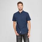 Men's Short Sleeve Soft Wash Slim Fit Button-down Shirt - Goodfellow & Co Blue Foil