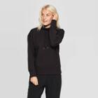 Women's Regular Fit Long Sleeve Turtleneck Pullover - A New Day Black