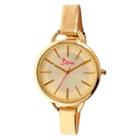 Women's Boum Champagne Watch With Genuine Leather Metallic-finish Strap-gold, Gold