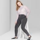Women's Plus Size Long Sleeve Sheer Lace Mock Neck Top - Wild Fable Lilac