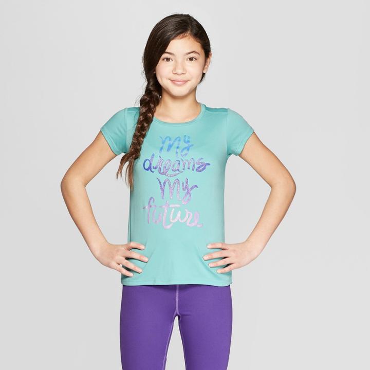 Girls' My Dreams My Future Graphic Tech T-shirt - C9 Champion Teal Green