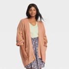 Women's Plus Size Open-front Cardigan - Universal Thread Blush Pink
