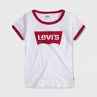 Levi's Girls' Short Sleeve Oversized Batwing Graphic T-shirt - White