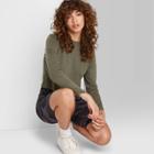 Women's Long Sleeve T-shirt - Wild Fable Olive Green