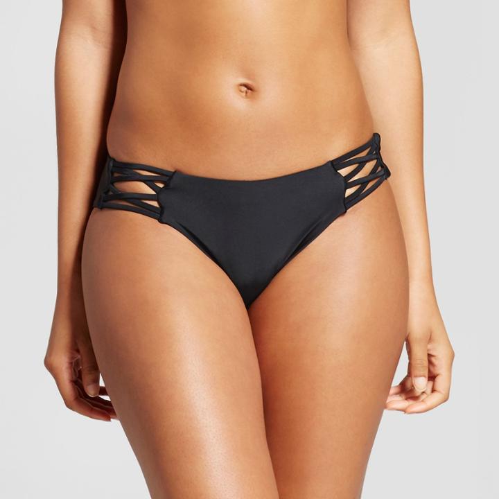 Women's Strappy Bikini Bottom - Xhilaration Black