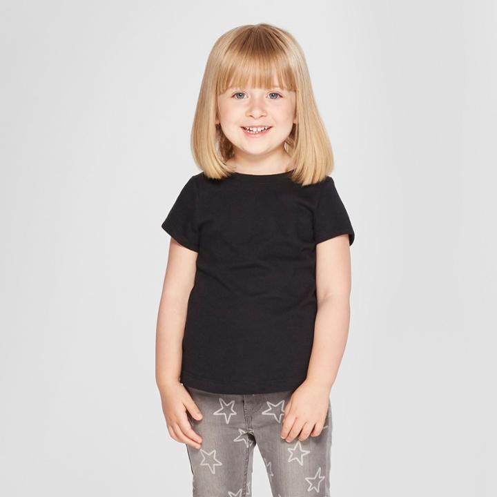 Toddler Girls' Short Sleeve T-shirt - Cat & Jack Black